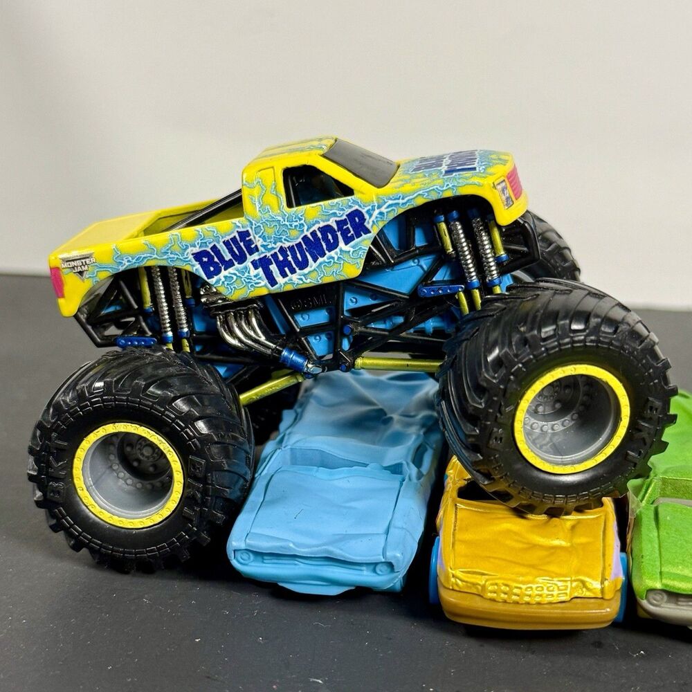 CUSTOM Monster Jam Blue Thunder Yellow & Blue 1:64 Monster Truck